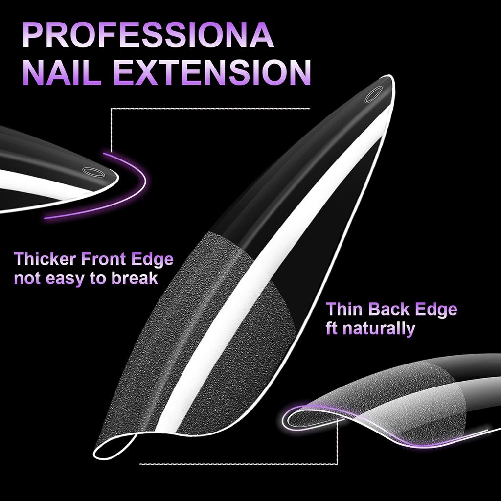 100Pcs Short Almond Half Matte Nail Tips Soft Gel Nail Tips Glossy Full Cover False Nail Tips For Acrylic Nails Manicure Salon H