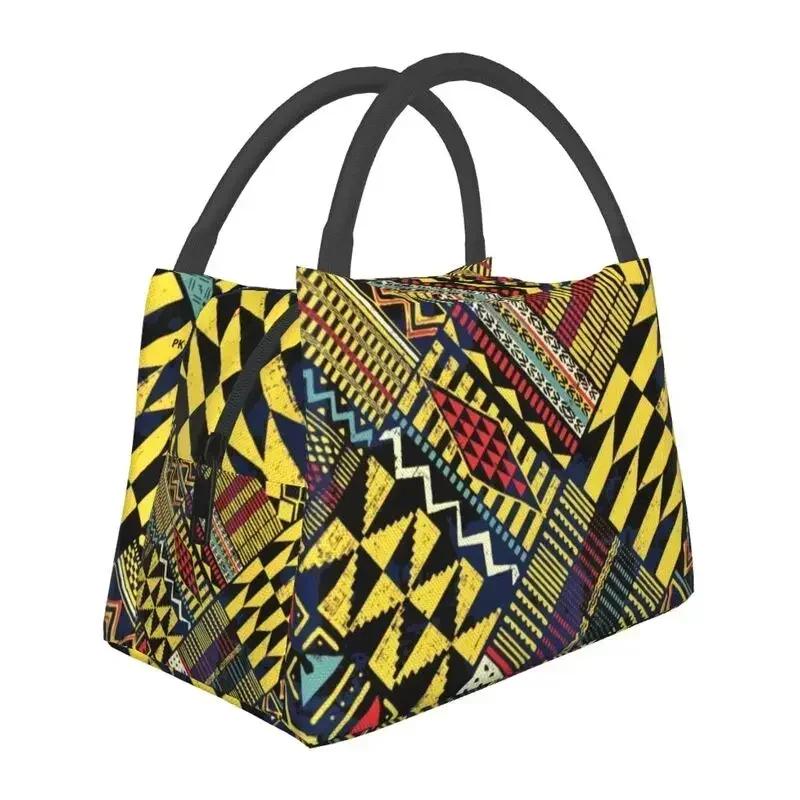 Kizomba Samakaka Ankara Print Insulated Lunch Bag for African Pattern Wax Design Cooler Thermal Bento Box Office Picnic Travel