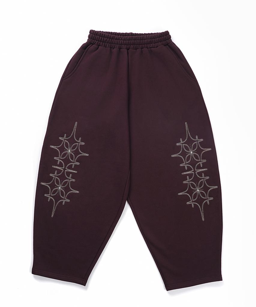 GAKKAI UNIONS Double Four-Star Balloon Pants Burgundy