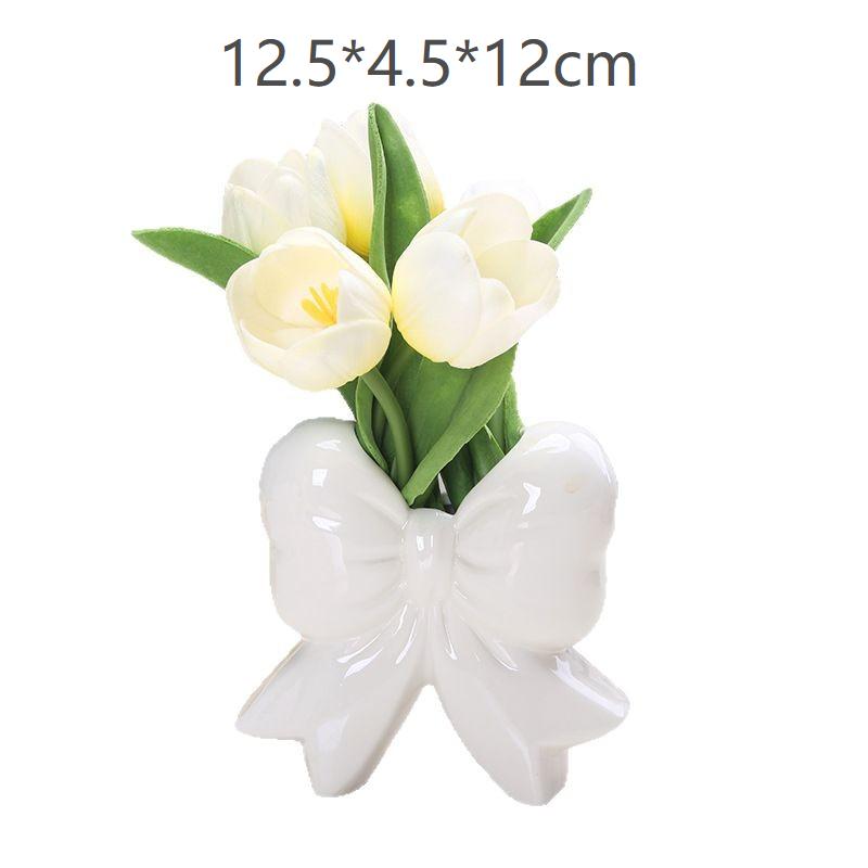 Cute Bow - Shaped Ceramic Vase, Nordic Ins Style Home Decor Flower Arrangement Ornament