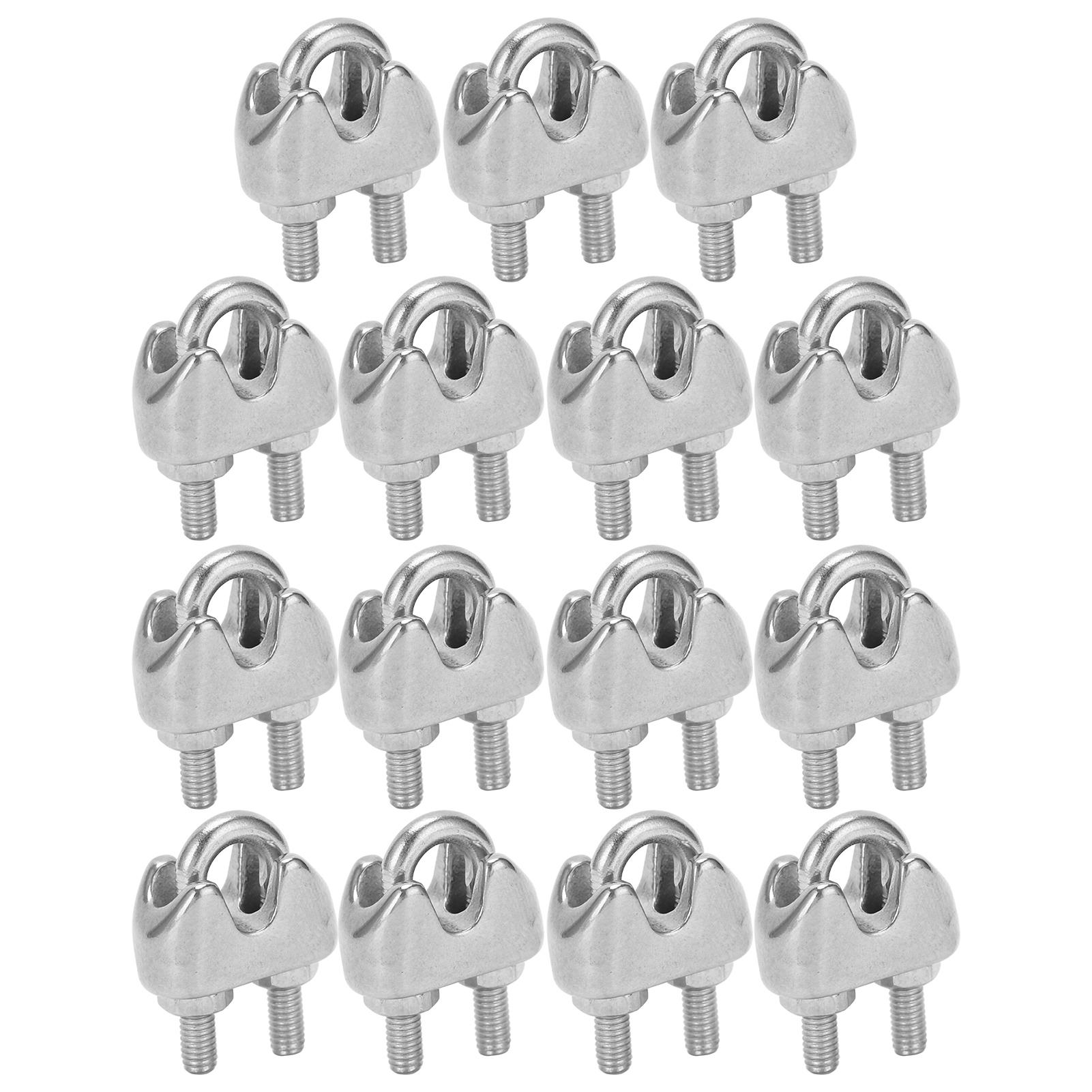 

15 шт. 116-дюймовый M2 нержавеющая сталь трос зажим кабельный зажим U болт седловидный крепеж