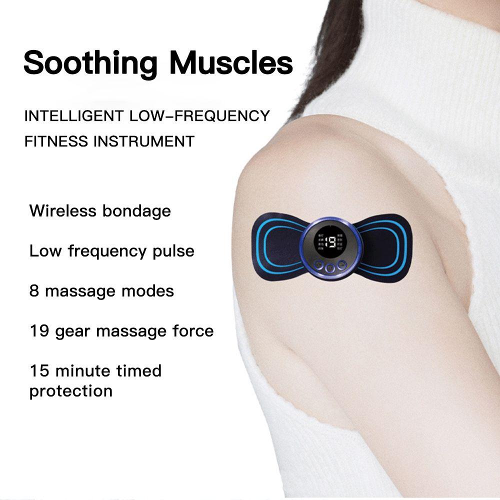 8 Modes 19 Gears Electric Pulse Neck Massager Mini Cervical Back Muscle Pain Relief Tool Shoulder Leg Body Mini Massage Relax Patch
