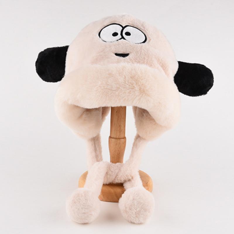 Mütze Damen Winter Warm Ohrenschutz Gestrickte Überziehmütze Sturmhaube Hut Band Doppelnutzung Plüsch Blitzmütze