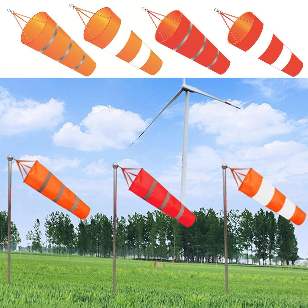 Reflective Plastic Windsock Outdoor Wind Direction Flag with Fluorescent Belt Wind Sock for Garden or Patios Decoration