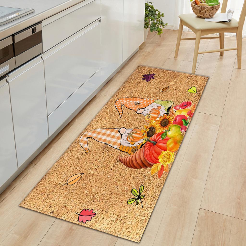 Faceless Doll Thanksgiving Door Mat Kitchen Absorbent Strip Bedroom Non-Slip Floor Mat Living Room Carpet