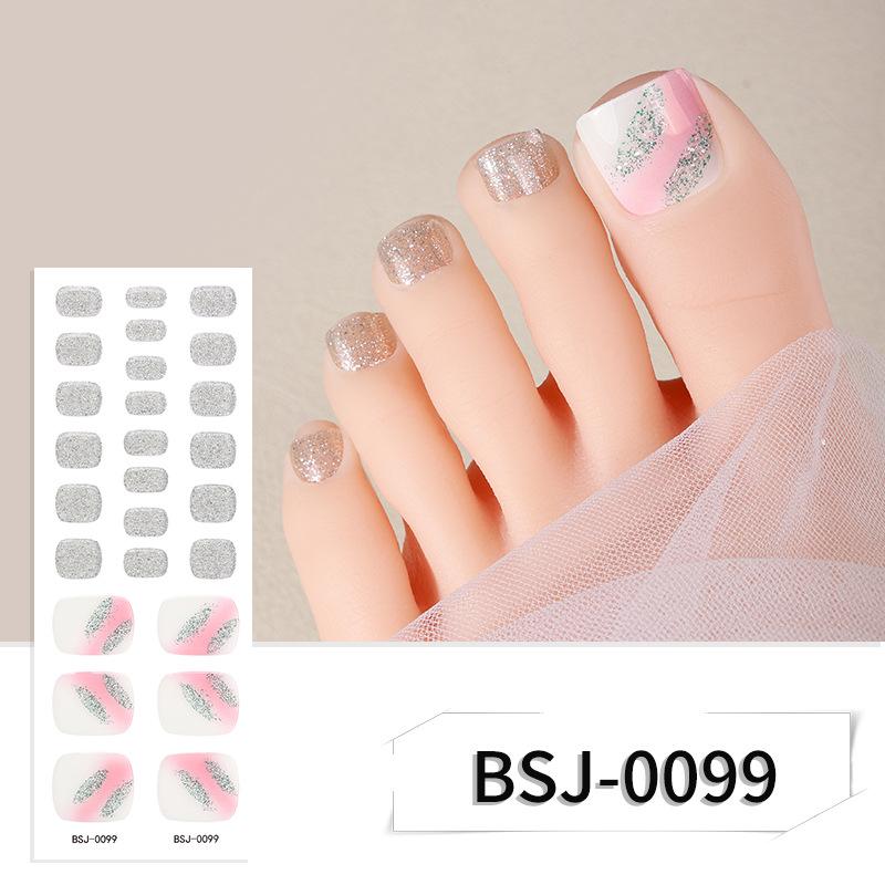 Semi-solid Gel Manicure Stickers, Toenail Stickers, Onion Pink Pearlescent Gradient Flash Semi-solid Nail Stickers