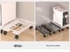 Steel Under-Desk Computer Case Rack with Casters: Movable Office Desk Storage Tray