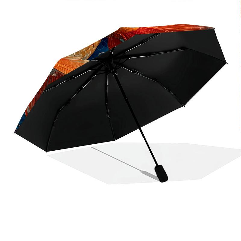 Sea Fish  pattern, automatic folding umbrella, portable and foldable design, 8 ribs, a Christmas or birthday gift.