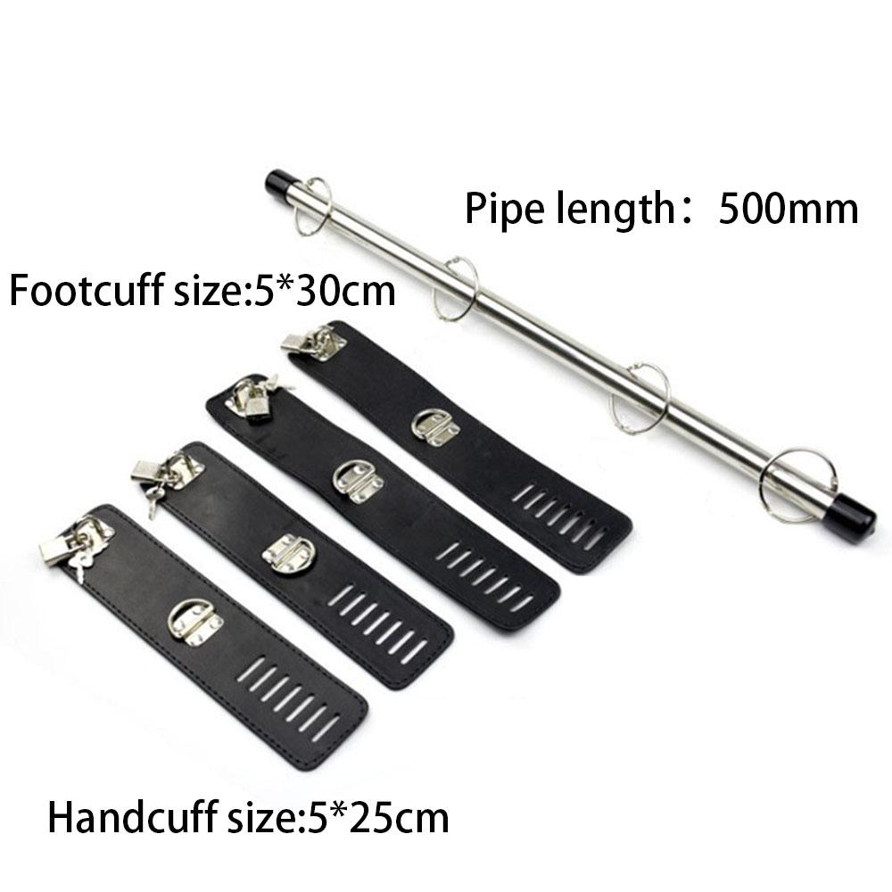 PU Leather Handcuffs With Stainless Steel Pipe Bondage Kit Adult Game For Women&Men Products Intimate Toys For Couples Bdsm