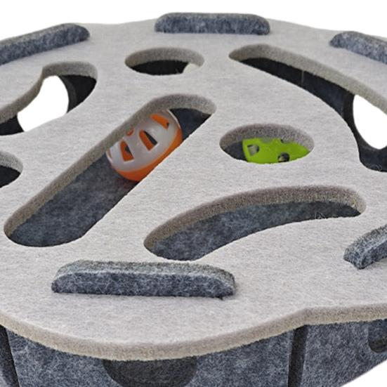 Cat Scratch Puzzle Toy Kittens Puzzle Enrichment Box Cats Self-Play Felt Maze with 2