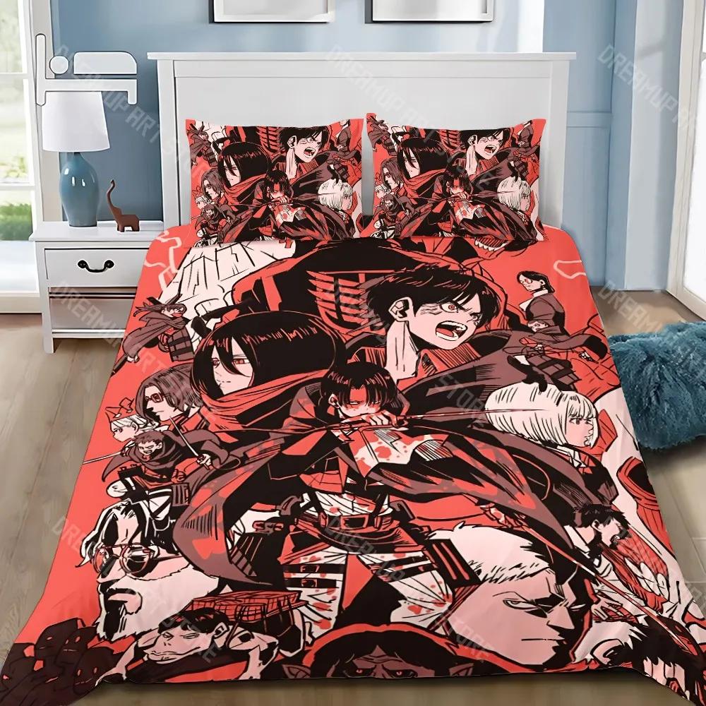 Bettbezug Kissenbezug Bettwäsche-Set Erwachsener Junge Attack on Titan Mädchen Schlafzimmer Dekoration Kinder Geschenk Einzel Doppel Groß Si