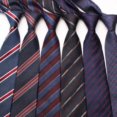 Navy Blue Series Oblique Striped Tie Men'S Business Flower 8Cm Polyester Silk Tie
