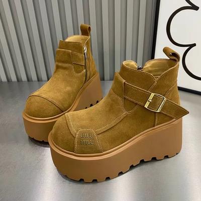Femme Léopard Plateforme Cheville Bottes de Neige Plates Mocassins Daim Chaussures Peluche Femme Hiver 2025 Tendance Confortable Chaud Antidérapant Botas Mujer