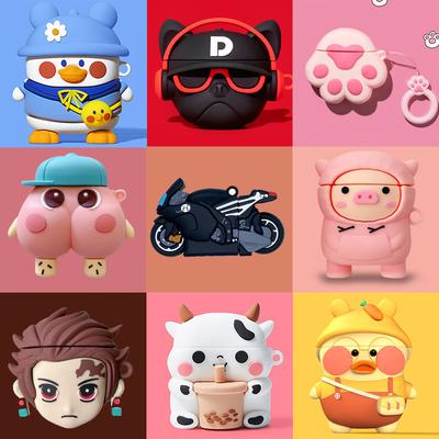 Siliconen Cartoon Koptelefoonhoes voor AirPods Case 3D Oortelefoonhoes voor Airpods 1 2 Pro Case voor Apple Air Pods Pro Case Sleutelhanger