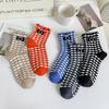 Fungus Lace Socks Women'S Japanese Retro Plaid Stacking Socks British Trendy Fashion Versatile Medium And Short Women'S Socks