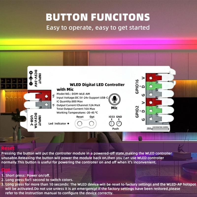 Small Home LED Controllers Auto Rhythm 100 Lighting Type Assistants Mobile Control for Automation