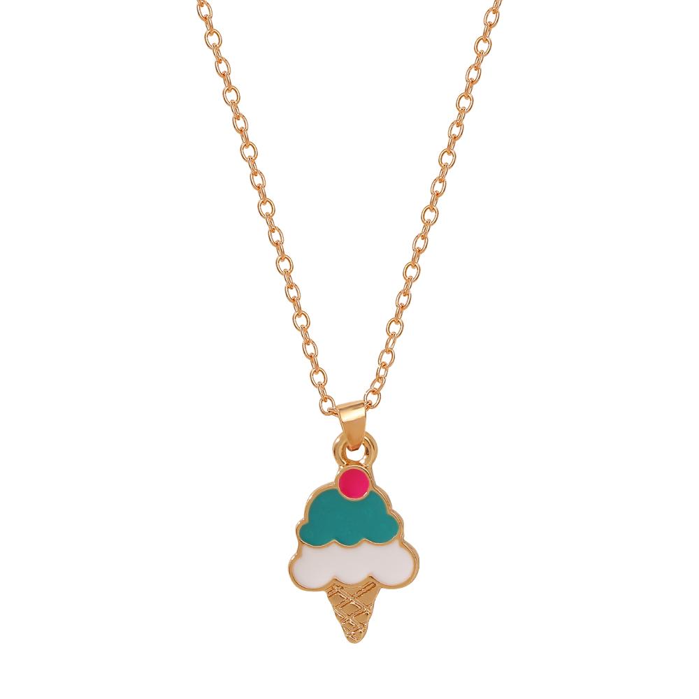 Small Pendant Jewelry Candy Ice Cream Rainbow Cloud Star Heart Flower BFF Joy Babe Charm Necklace Choker For Kids Girls Boy Gift