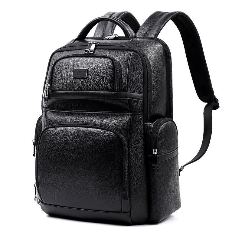 Schwarz Etienne Men s Genuine Leather Laptop Backpack