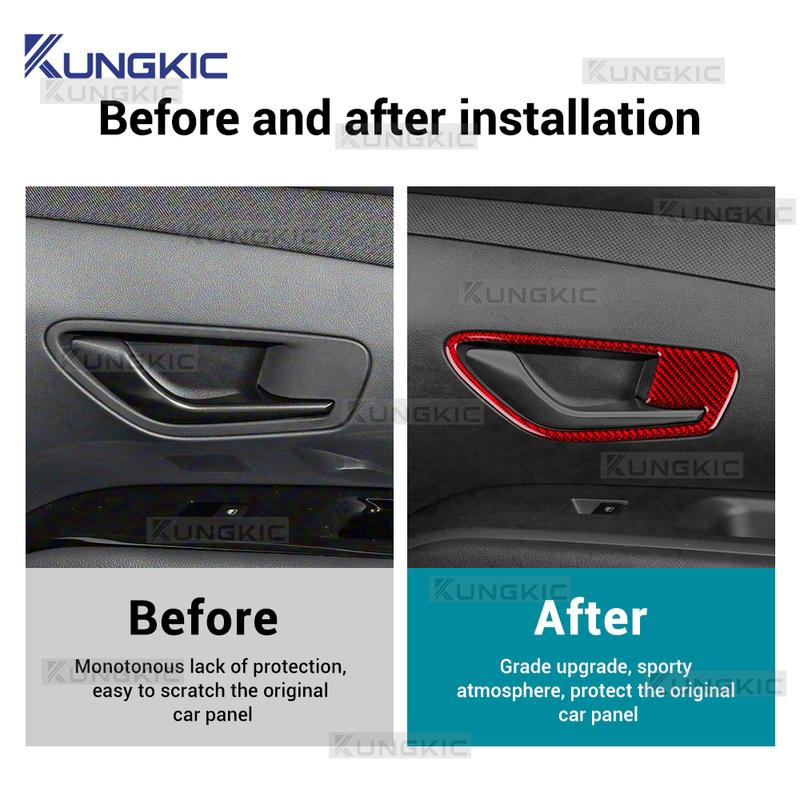 Real Soft Carbon Fiber Sticker For Hyundai Tucson NX4 2022 2023 2024 2025 2026 2027 Car Interior Door Dandle Frame Interior Trim.