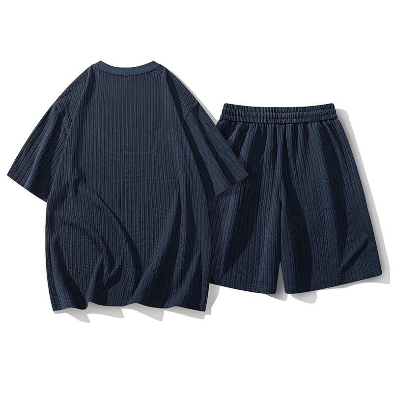 Summer Short-sleeved Sports Casual Suit For Men Thin Two-piece Set