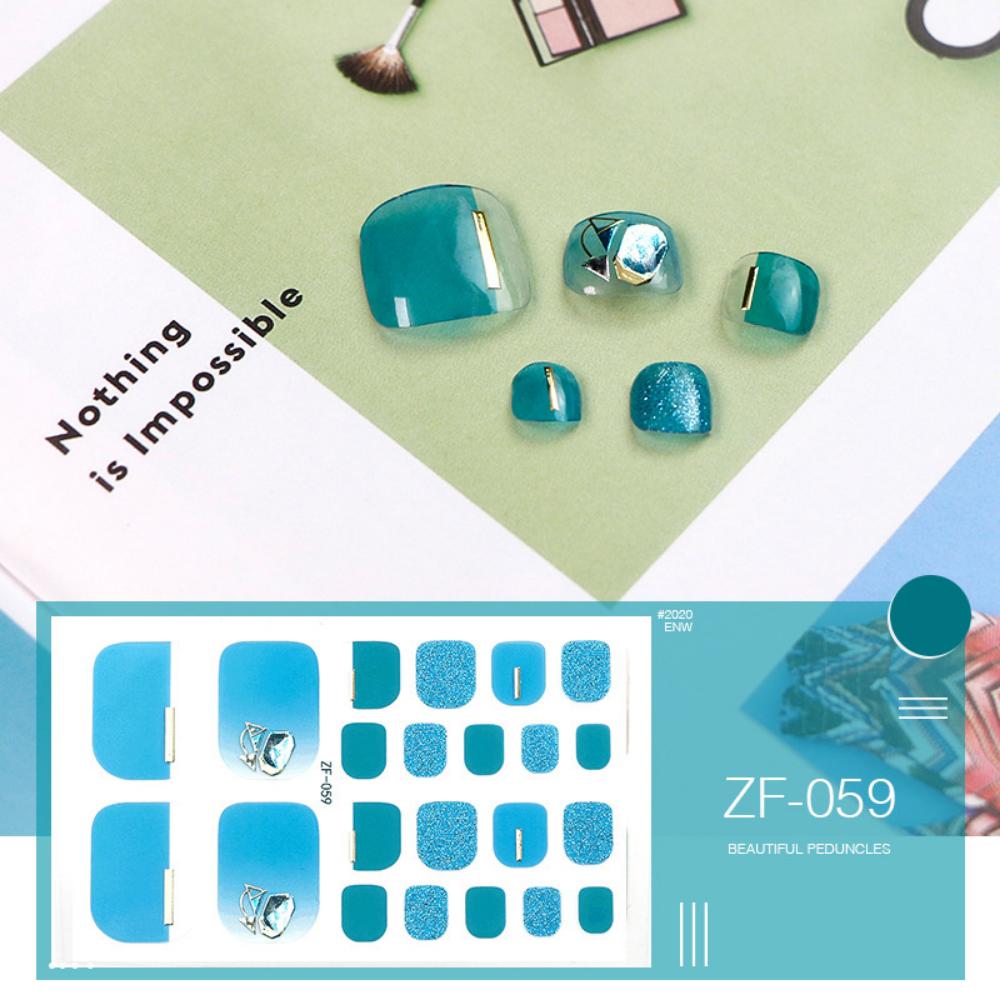 Foot nail three-dimensional sticker 3D imitation drill foot nail nail patch waterproof foot nail sticker full sticker