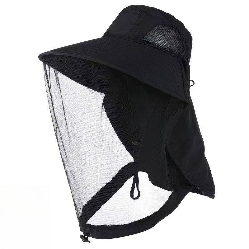 Anti-UV Sports Hat Fishing Insect Protective Cap Breathable Full-Mesh Head Net Hat Camping Hiking Hat Adjustable Unisex Hat
