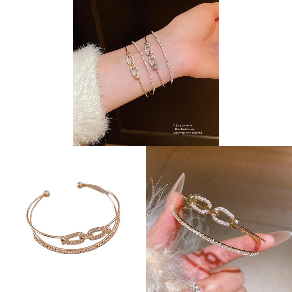 Kupfer Zirkon Doppellagiges Nasenring-Armband Mit Elegantem Design Für Modische Frauen