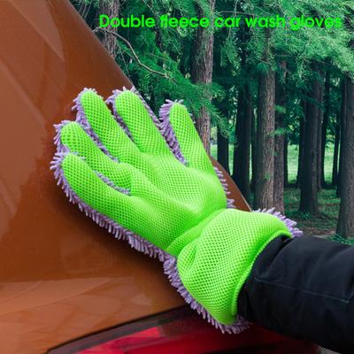 1 Stück Autowaschhandschuh Doppelseitiger Fünf-Finger-Chenille-Reinigungshandschuh für Auto