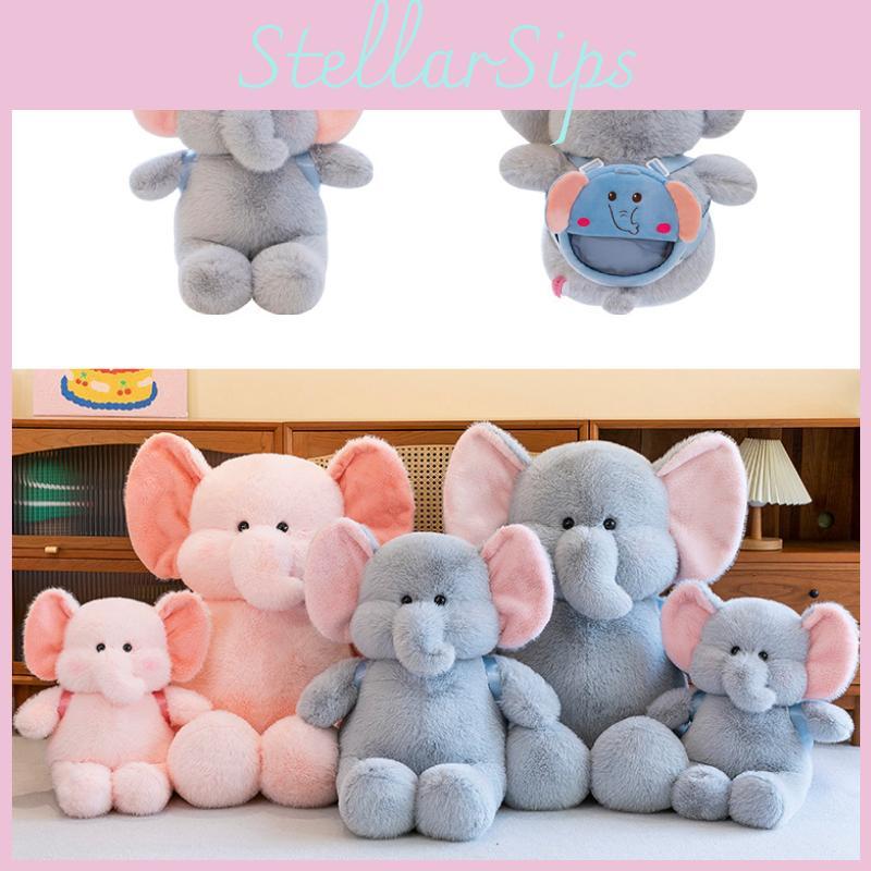 Adorable Pink And Gray Elephant Plush Pillow For Kids And Girls Perfect Gift