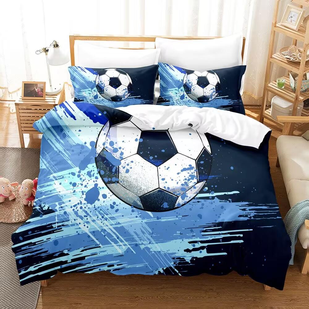 Football Basketball Bedding Set Soft Airy Skin-Friendly Sport Twin King Size Duvet Cover  Durable Stretchable Fabric Boys Gift