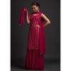 Party Wear Georgette Top Tunic Kurta Sharara Dupatta Set Women Designer Kurti VFP-1855a