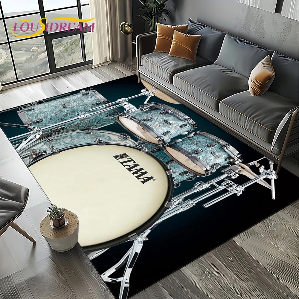 Music Instruments TAMA Drum Kit Drum Set Carpet Rug for Living Room Bedroom Home Sofa Decoration,Kid Area Rug Non-slip Floor Mat