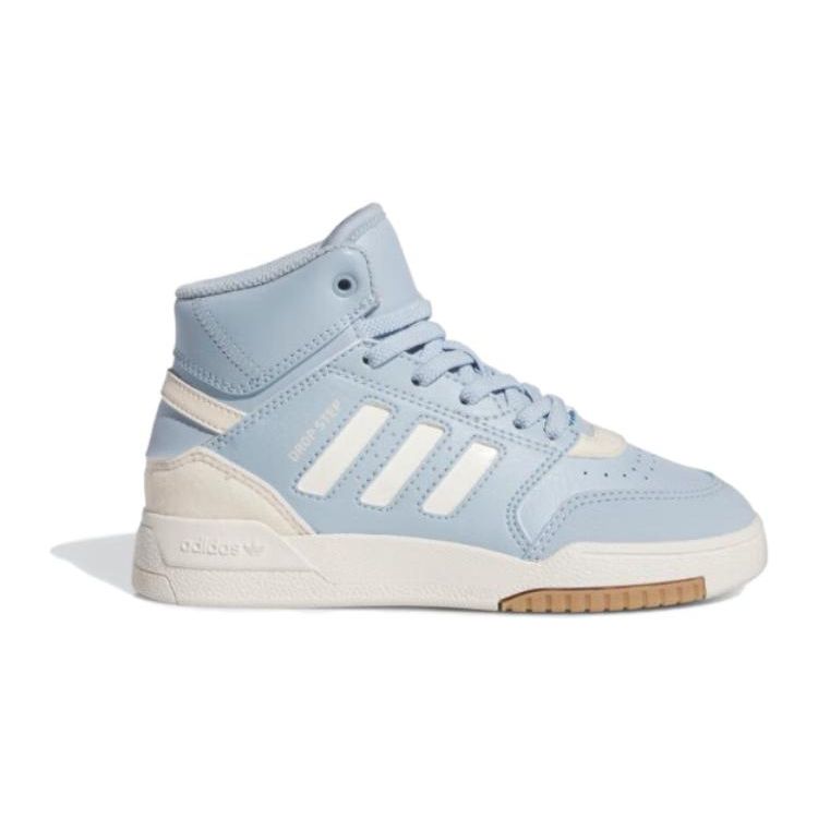 Adidas Originals Drop Step Comfortable Versatile Non-Slip Shock Absorbing Durable High-Top Kids Skate Shoes Kids Skate Shoes Blue IF2727