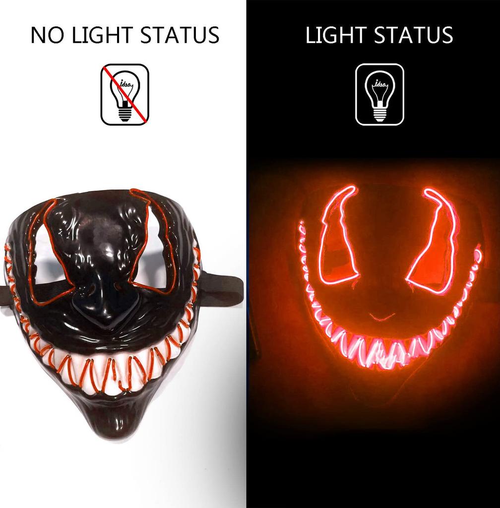 LED Mask, Halloween Mask, Cosplay, Scary Mask, Light-Up Mask, Halloween Accessory, Cosplay Mask, Horror Mask, Funny Costume, LED Mask, Event, Party,