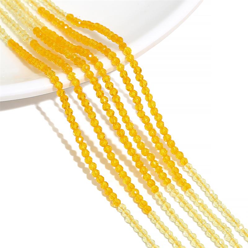 

125/195 шт. хрустальные стеклянные бусины, градиентные многоцветные свободные бусины-разделители для DIY ожерелья, браслета, изготовления ювелирных изделий 2mm 195pcs жёлтый