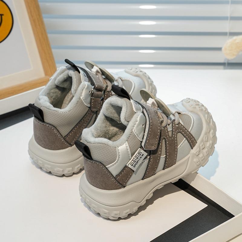 Kids Winter Fleece Lined Non Slip Soft Sole Toddler First Walking Sports Sneakers