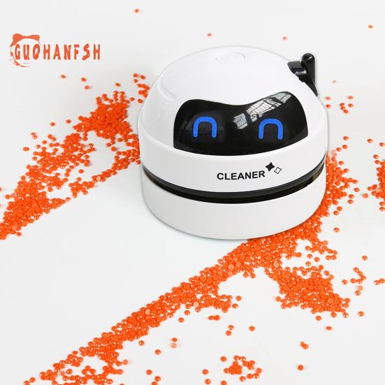 Mini-Desktop-Staubsauger, niedlich, starke Saugkraft, USB-Aufladung, Arbeitsplatte, Tastatur, Diamantmalerei, Strass, Staubsammler, Kehrwerkzeug