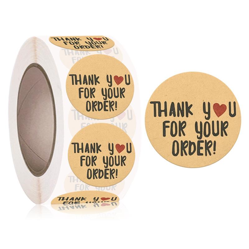 2Rolls  Kraft Paper Thank You Sticker 1 Inch   Seal Label  Stickers Scrapbooking  sticker maker