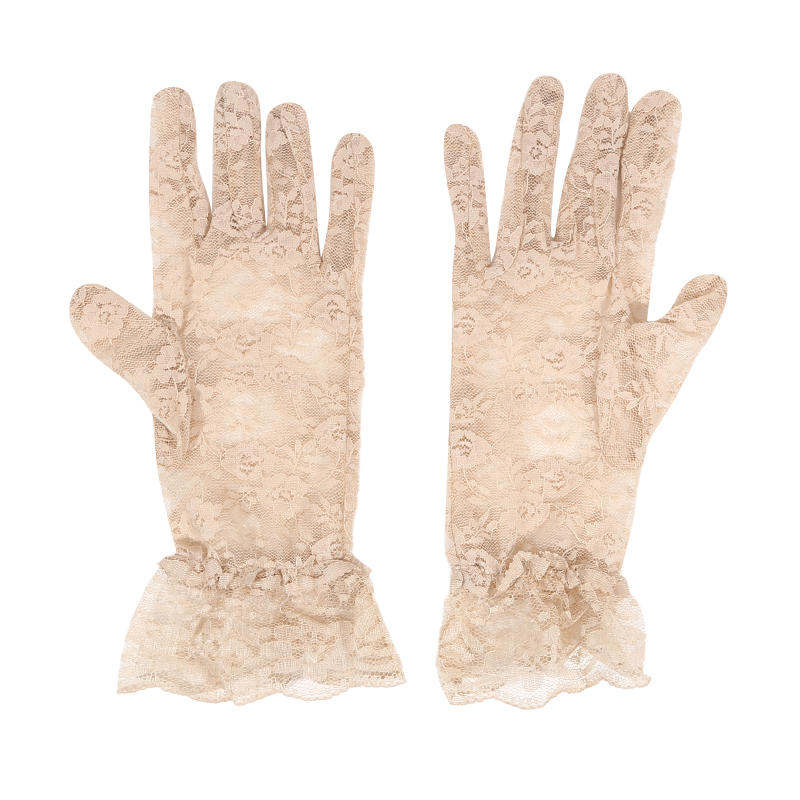 

Женские кружевные цветочные оперные перчатки для чаепития, элегантные до запястья, свадебные перчатки для невесты, выпускного вечера, аксессуары для костюма One Size телесный