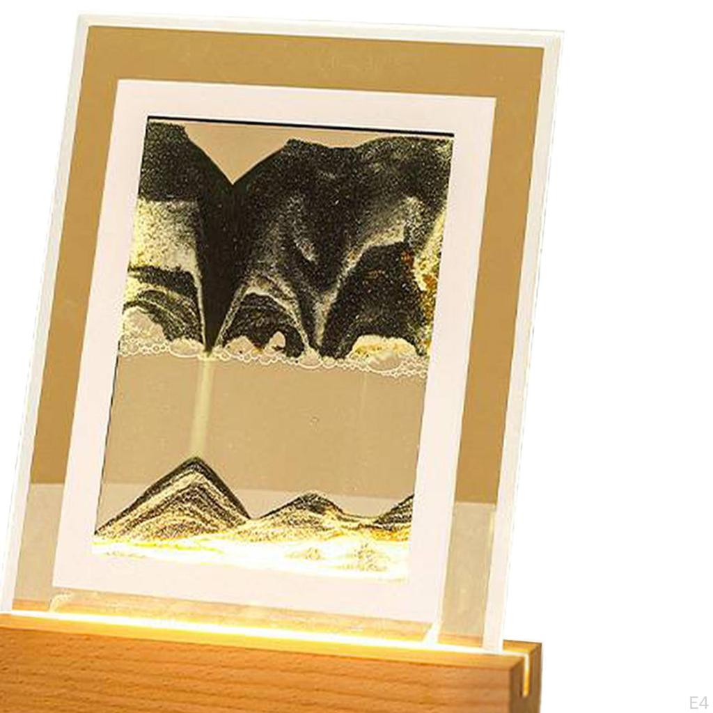 Art Picture, Night Light Landscape Glass for Tabletop Study Room Adults Desktop Decor