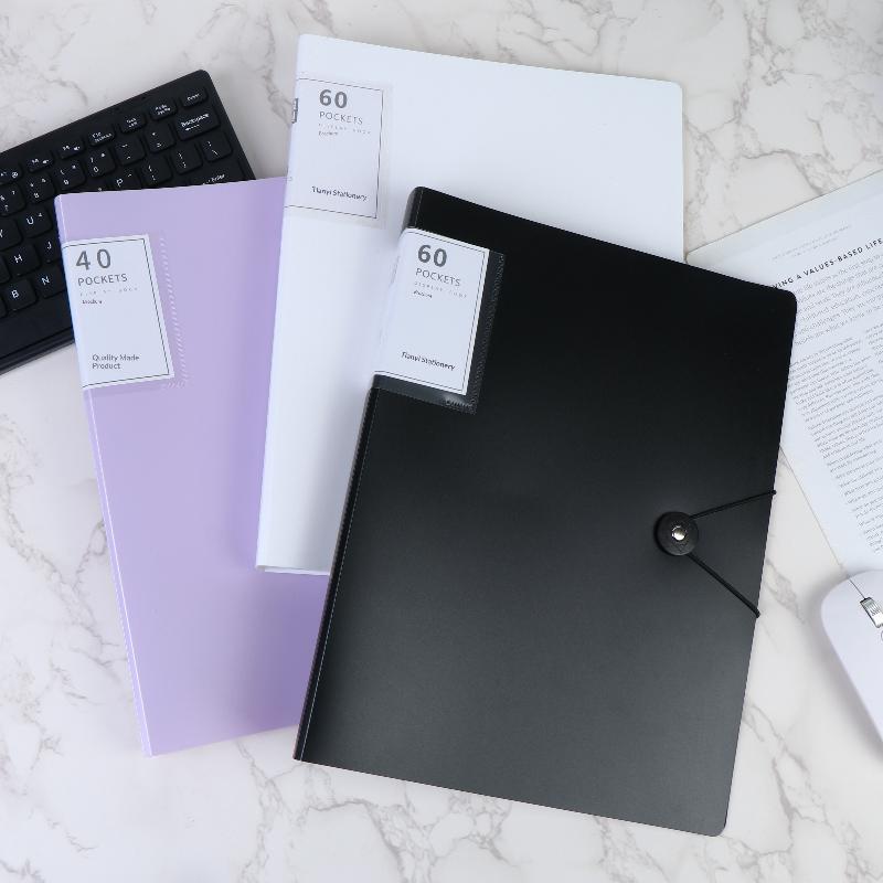 1Pcs Pp High Transparency And Waterproof Insert Brochure 60/100 Pocket A4 File Folder Suitable For A4 Size Documents And Papers
