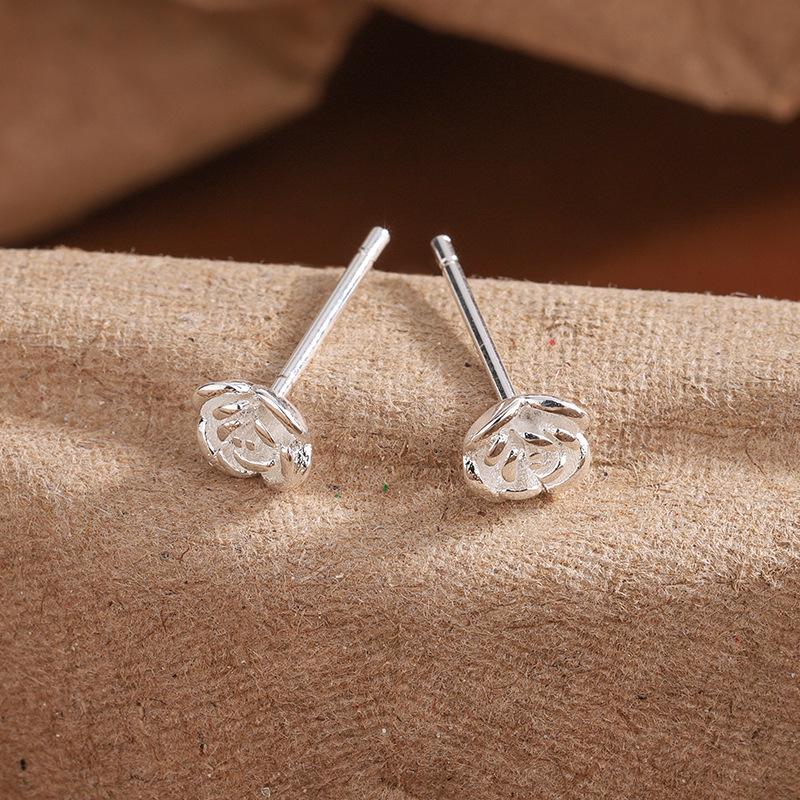 Exquisite 2024 Rose Flower Stud Earrings for Women - Light Luxury Autumn/Winter Accessory