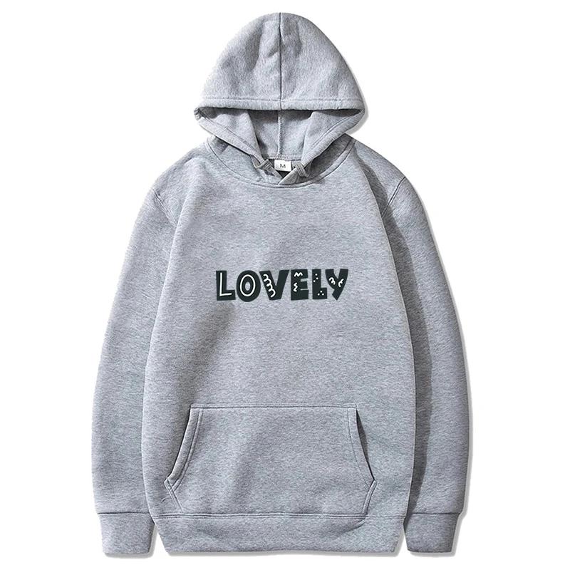 Autumn Fleece Korean Fashion Drawstring Pockets Solid Color Long Sleeve Hooded Finger Heart Loose Hoodie Sweatshirts Top