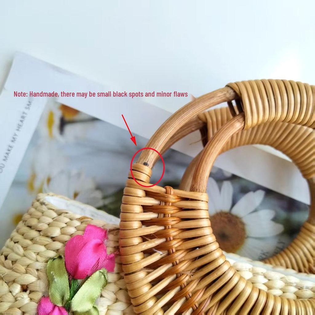 Vietnamese Handmade Retro Woven Tote Bag for Travel and Photos