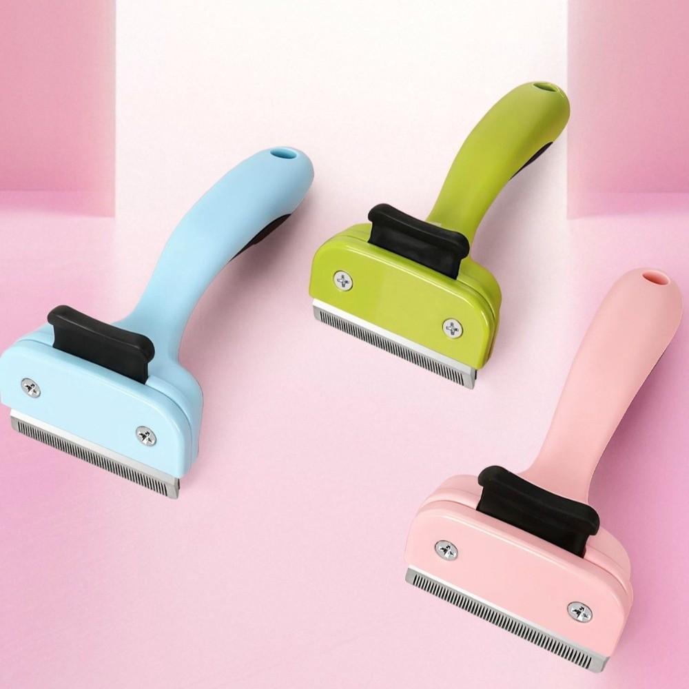 Anti-Slip Dog Hair Remover Portable Comfort Grip Pet Grooming Brush Stainless Steel Pets Hair Removal Comb Pet Massage