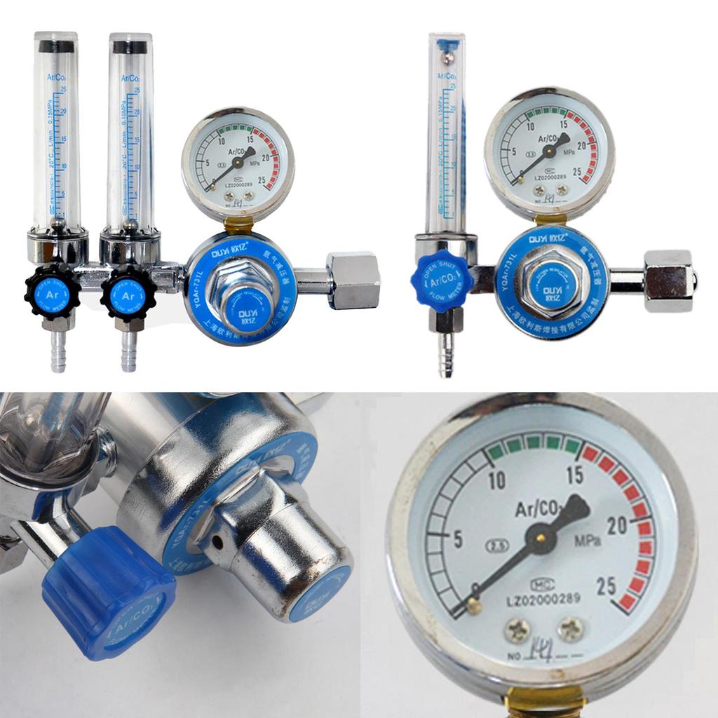 Industrial Argon / CO2 Mig Tig Meter Gas Regulator Welding Weld Welders Input Thread: G5/8, Output Thread: