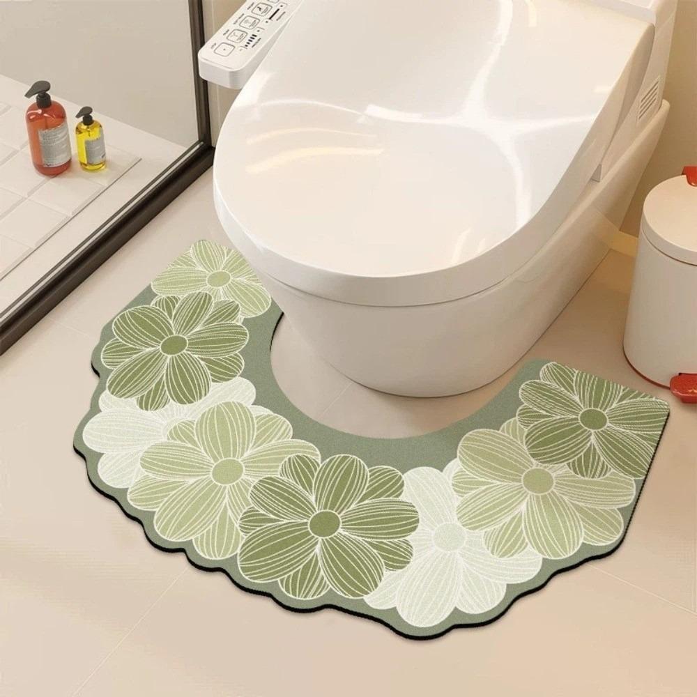 Quick Drying Toilet Mat Water Absorbing U-shaped Floor Mat Beautiful Door Mat Carpet Toilet Room
