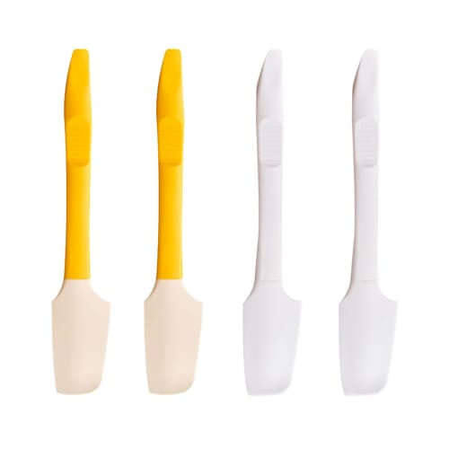 TVETE 4-Piece Silicone Spatula and Spoon Set: Heat-Resistant, Multi-Functional Cooking Spoon, Mixing Shovel, Compact and Lightweight, Arc-Shaped Desig