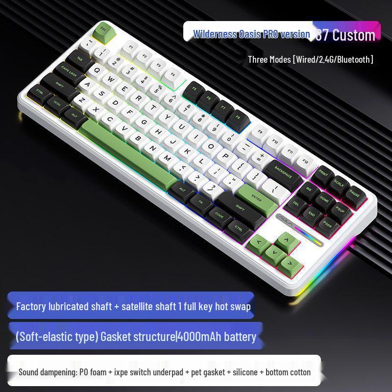 Hot-swappable Mechanical Gaming Keyboard, Three-Mode Wireless/Bluetooth/Wired, Customizable, Digital, Europe-Compatible