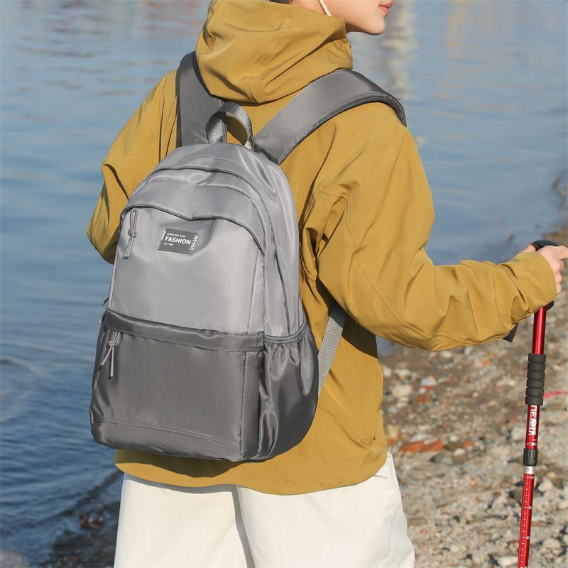 College-Stil Farbblock Rucksack Schülerrucksack Unisex Computertasche Leichter Reise-Rucksack mit großem Fassungsvermögen